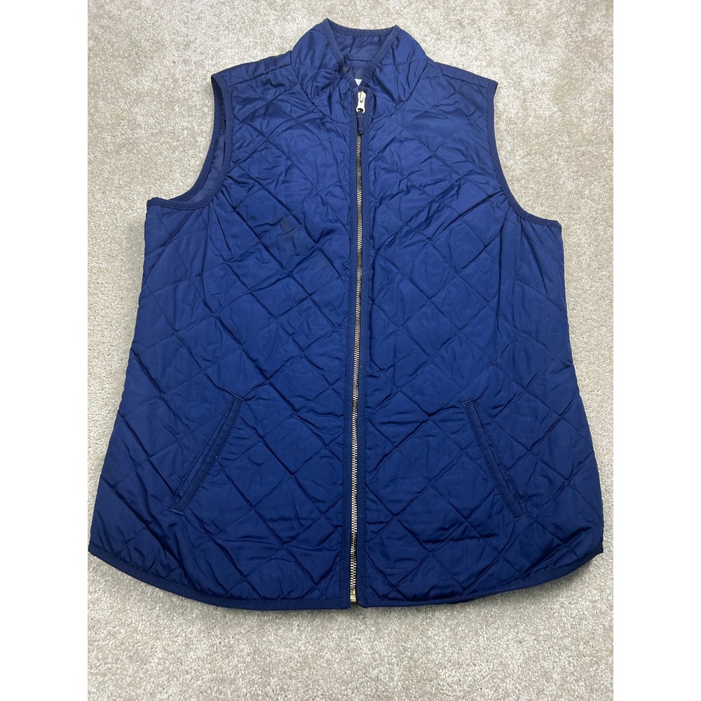 Old Navy Diamond Quilted Vest L Tall Navy Blue Full Zip Gorpcore Preppy Outdoor